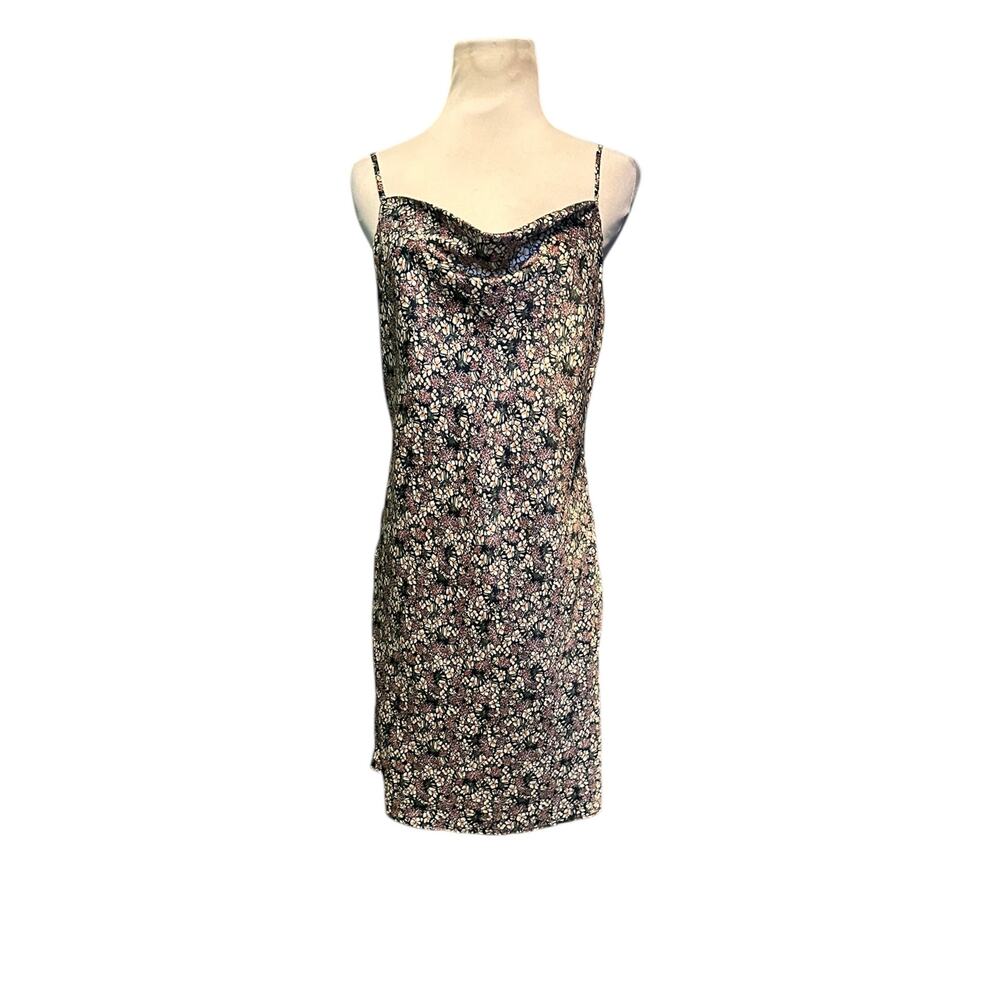 Lola Grace floral satin sleeveless mini dress size Small
